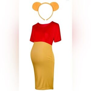 Red and Yellow Maternity Dress
